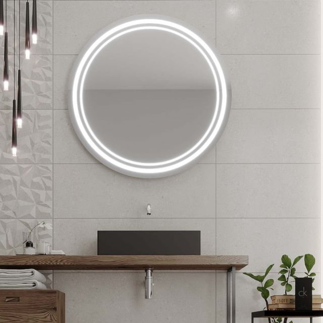 Runde spejl med LED-belysning C5 premium