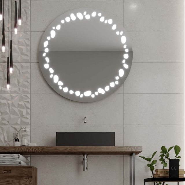 Runde spejl med LED-belysning C7 premium