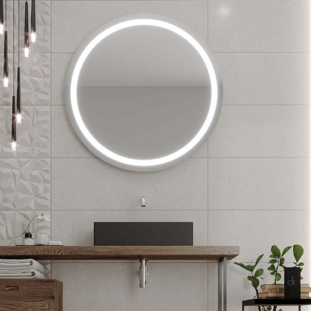 Runde spejl med LED-belysning C4 premium