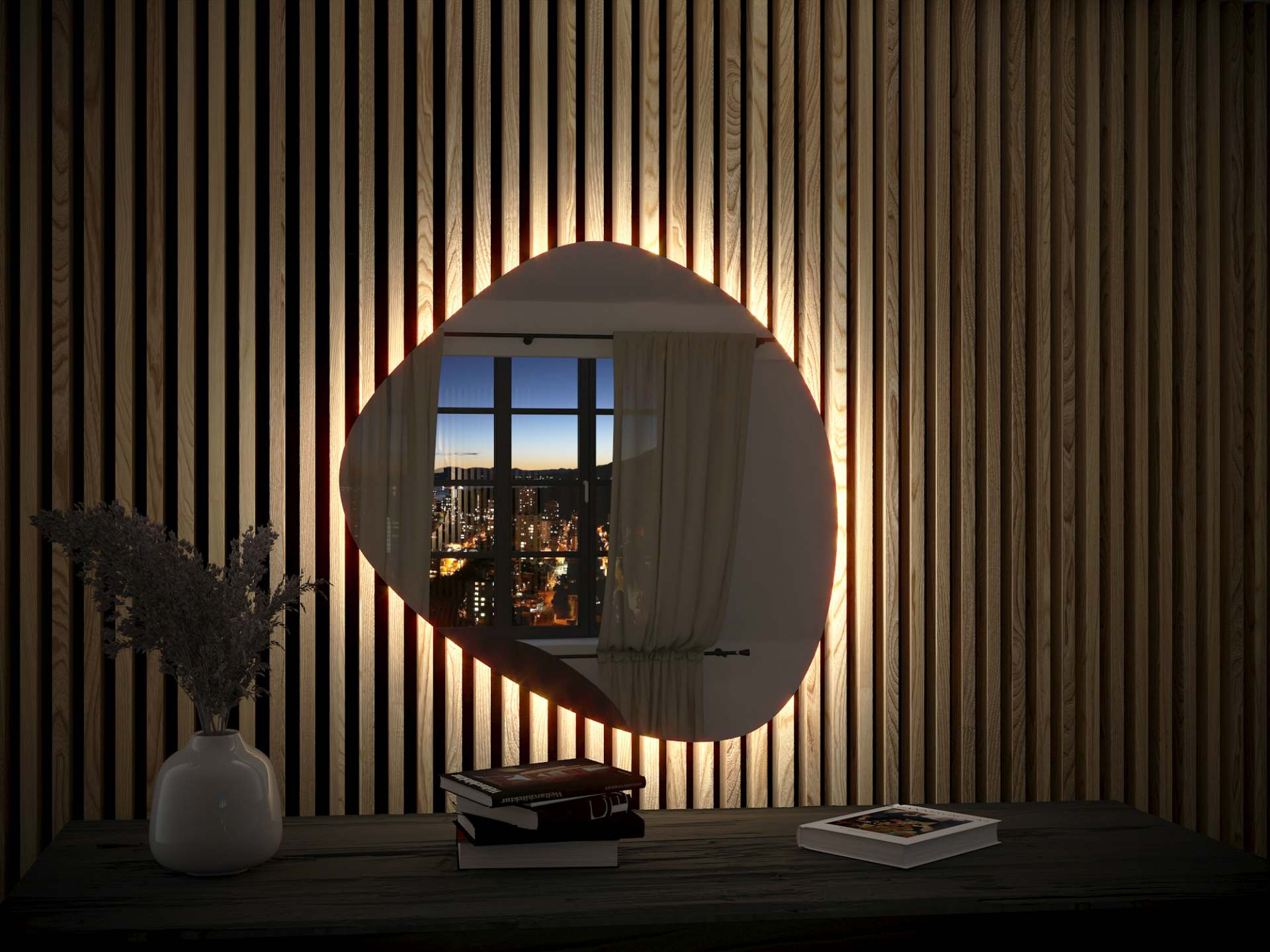 Organisk LED-spejl med belysning A22