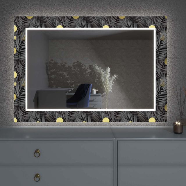 LED-spejl med dekoration D5