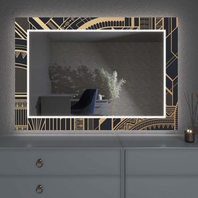 LED-spejl med dekoration D21